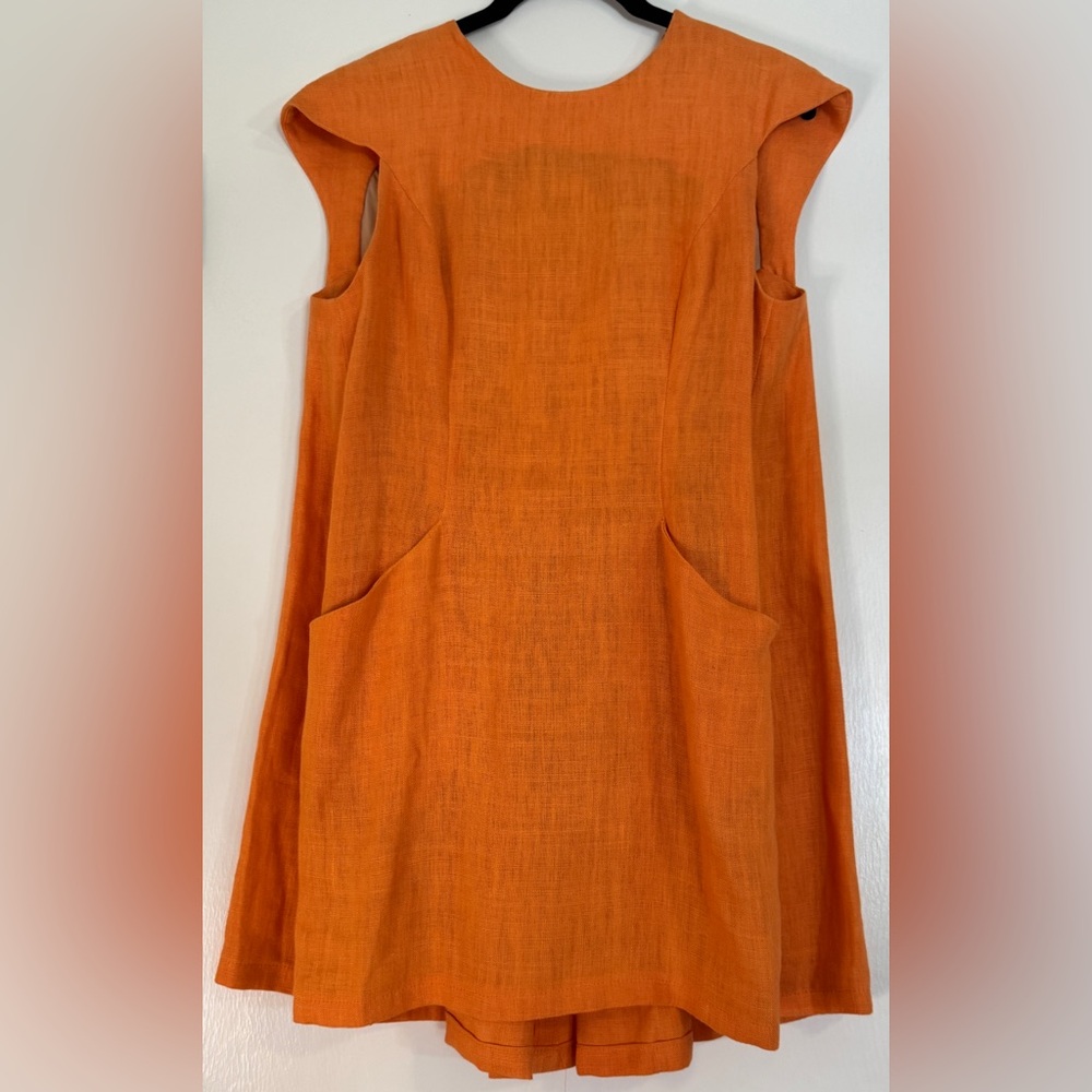 Flowy Orange Sleeveless Dress by Tish Cox